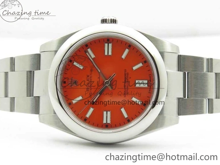 1226 Casual Oyster Perpetual 41mm 124300 EWF Best Edition Red Dial on SS Bracelet A 2856